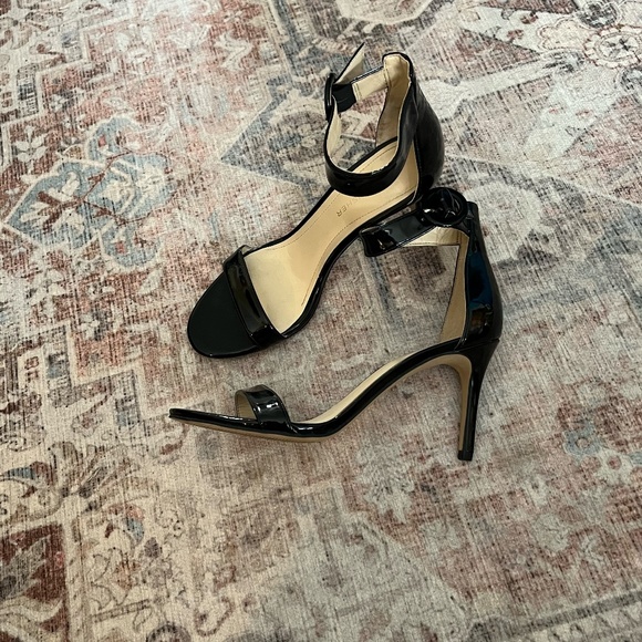 Marc Fisher Open Toe Patent High Heeled Sandals with Ankle strap. - Picture 2 of 3